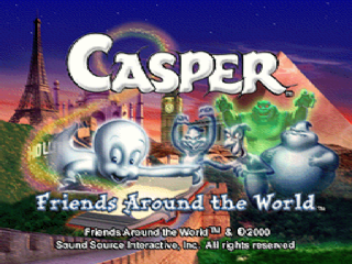 Casper Friends Around the World title screen for Playstation